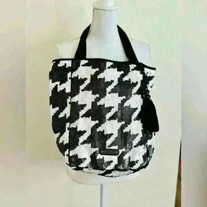 Juicy Couture Black and White Sequin Houndstooth Tote.